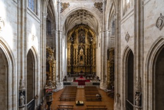 Salamanca, Spain, January 15, 2022: Interior view of the church of the Monastery of San Esteban