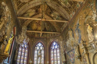 Chapel with painted wooden ceiling, monastery of the former Saint-Francois-et-Sainte-Claire