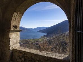 Landscape of Lake Como from the alps of Peglio