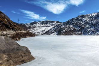 Frozen of changu lake, gangtok, sikkim, india, asia