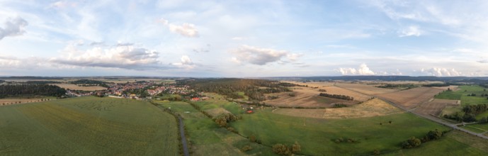 Aerial view panorama Westerhausen Harz