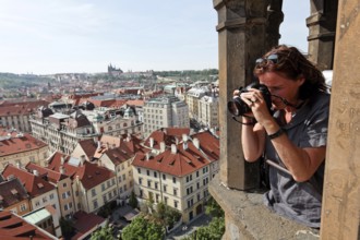Parg, Old Town Square, town hall with town hall tower, view from the tower