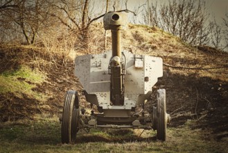 An Old Artillery Gun in the Field Silistra, Bulgaria