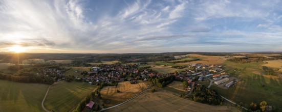 Aerial photos from Allrode Harz sunset