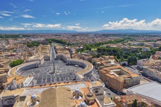 Rome Vatican Italy, high angle view city skyline at St. Peter's Square