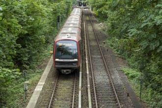 Metro, Hamburger Verkehrsverbund HVV, local transport, traffic turnaround, railway line in the