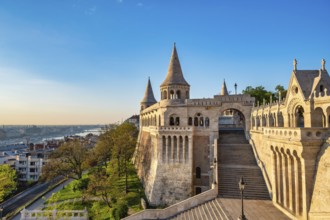 Budapest Hungary, city skyline at Fisherman and Danube River