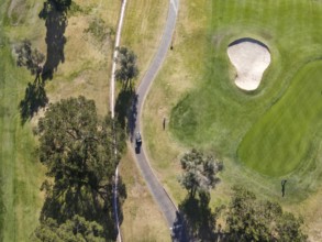 Aerial top view of golf, Rancho Bernardo, San Diego County, California. USA