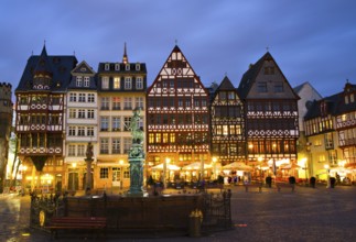 Historic Centre of Frankfurt at Twilight, Hesse, Germany Frankfurt, Germany