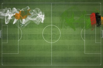 Cyprus vs Zambia Soccer Match, national colors, national flags, soccer field, football game,