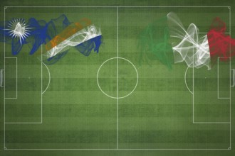 Marshall Islands vs Italy Soccer Match, national colors, national flags, soccer field, football