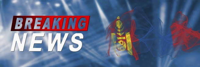 Mongolia Breaking News, Smoke Flag Background