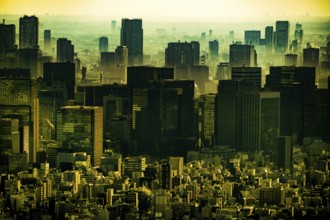 Tokyo buildings and dusk sky. Shooting Location: Sumida Ward, Tokyo