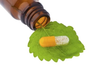 A tablet on a piece of chasuble. Medicine and drugs, A tablet on a piece of chasuble. Medicine and