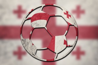 Soccer ball national Georgia flag. Georgia football ball