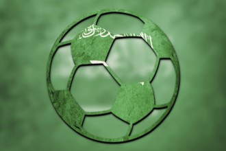 Soccer ball national Saudi Arabia flag. Saudi Arabia football ball