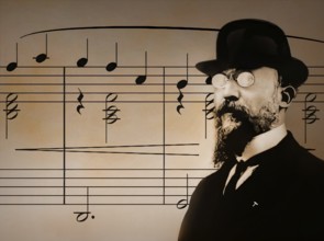 Erik Satie, 1866 – 1925, a French composer and pianist, notesheet for Gymnopédie No. 1, digitally