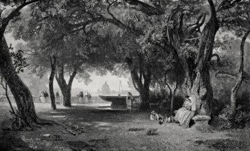The view from the Pincian Hill, Rome, Italy, 19th Century