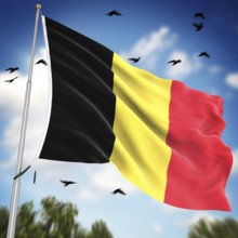 Flag of Belgium, This is a computer generated and 3d rendered image
