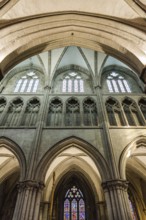 Dol-de-Bretagne, France, July 25, 2018: Interior view of the Cathedral of Saint Samson. The