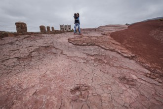 Dinosaur footprints, middle to upper jurassic, geo park Iouaridene, Beni Mellal-Khenifra, Atlas