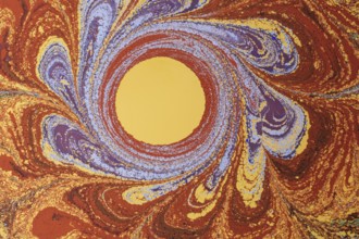 Beautiful abstract art of Ebru marbling painting techniques on water