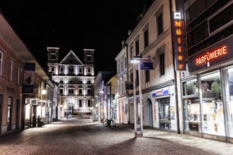 Roman Catholic parish church of St Xavier, night shot, Leoben, Styria, Austria