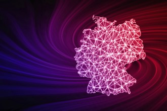 Map of Germany, Polygonal mesh line map, modern map