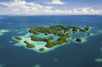 Aerial view of Seventy Islands, Micronesia, Palau