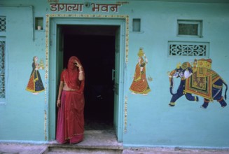 Painted Village House Door, Rajasthan, India