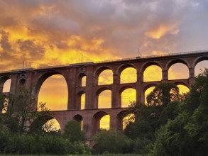 The Göltzsch Valley Bridge, an impressive brick viaduct that spans majestically over the Göltzsch