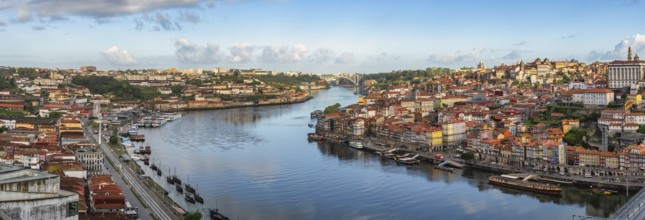 Porto Portugal, panorama city skyline at Porto Ribeira and Douro River