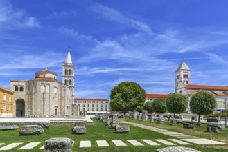 View of Roman Forum with Church of St. Donatus and St. Mary's Church, Zadar, Croatia