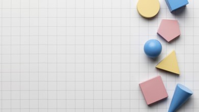 Top view geometric forms with copy space