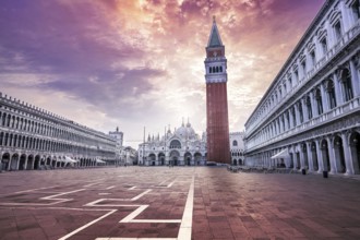 panoramic view at the san marco square in venice