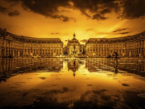 Miroir d'Eau at Place de la Bourse in Bordeaux