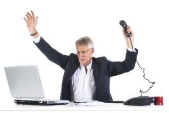 Man in panic by bad results in business