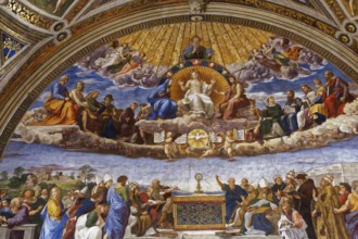 VATICAN CITY, VATICAN, JUNE 15, 2015 : interiors and architectural details of Raphael rooms in