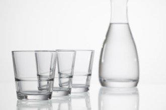Glasses of water on the glass table