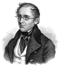 Portait of Eduard von Bauernfeld, 1802 - 1890, Austrian dramatist, Portrait von Eduard von