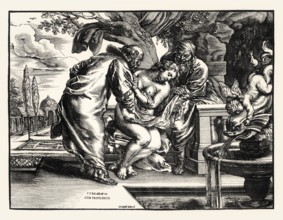 Susanna and the Elders, Christoffel Jegher after Rubens, 17th century, digitally restored