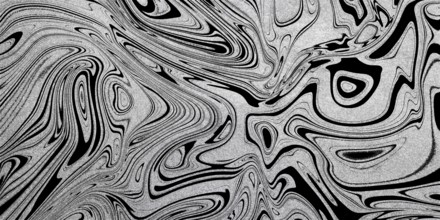 Silver swirl artistic design, Silver glitters, black lines, trendy style