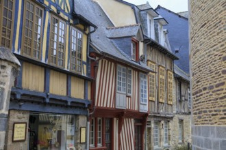 Half-timbered houses in Rue de la Psalette, Rennes, Ille-et-Vilaine department, Bretagne Breizh