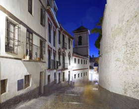 Albaicin of Granada arabic old district at sunset of Andalusia muslim Spain