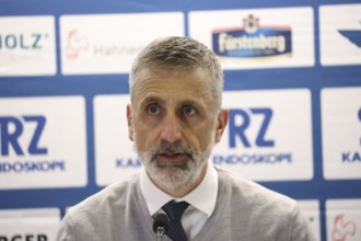 Head coach / trainer Mark French (ERC Ingolstadt) at the press conference, PK after the game of DEL