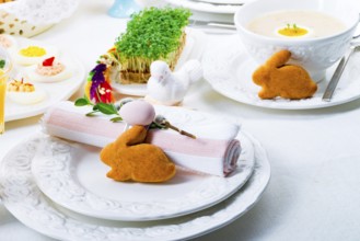 A colourful and festive Easter table decoration