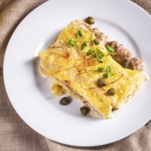 Cannelloni with mince filling and capers