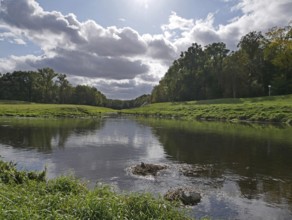 Confluence of the Luppe and Nahle rivers in the Leipzig floodplain forest