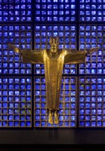 Memorial church, crucifix by Karl Hemmeter in the new church, St., Sankt, Saint