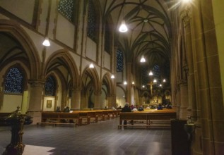 11-25-2015 Dusseldorf. Inside I St. Mary's Conception Church in Dusseldorf, parishioners inside